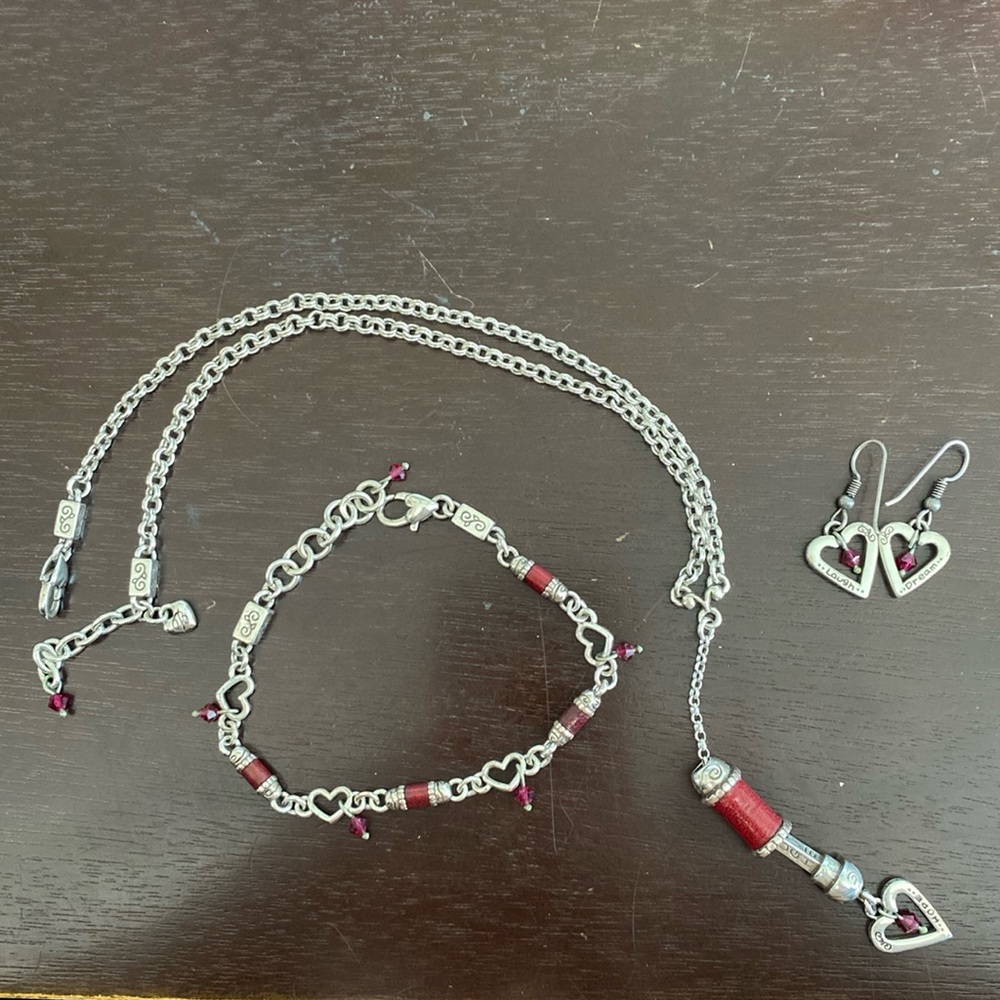 Brighton Live Laugh Love Hope Dream Jewelry Set (Necklace, bracelet, & Earrings)